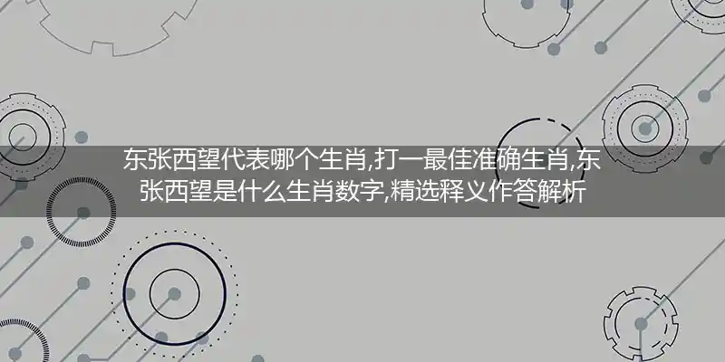 东张西望打一生肖