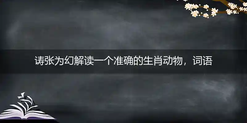 诪张为幻打一生肖