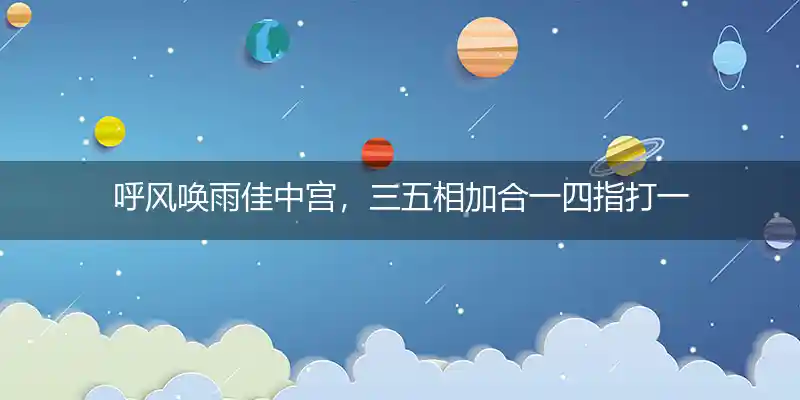 呼风唤雨佳中宫,三五相加合一四打一生肖